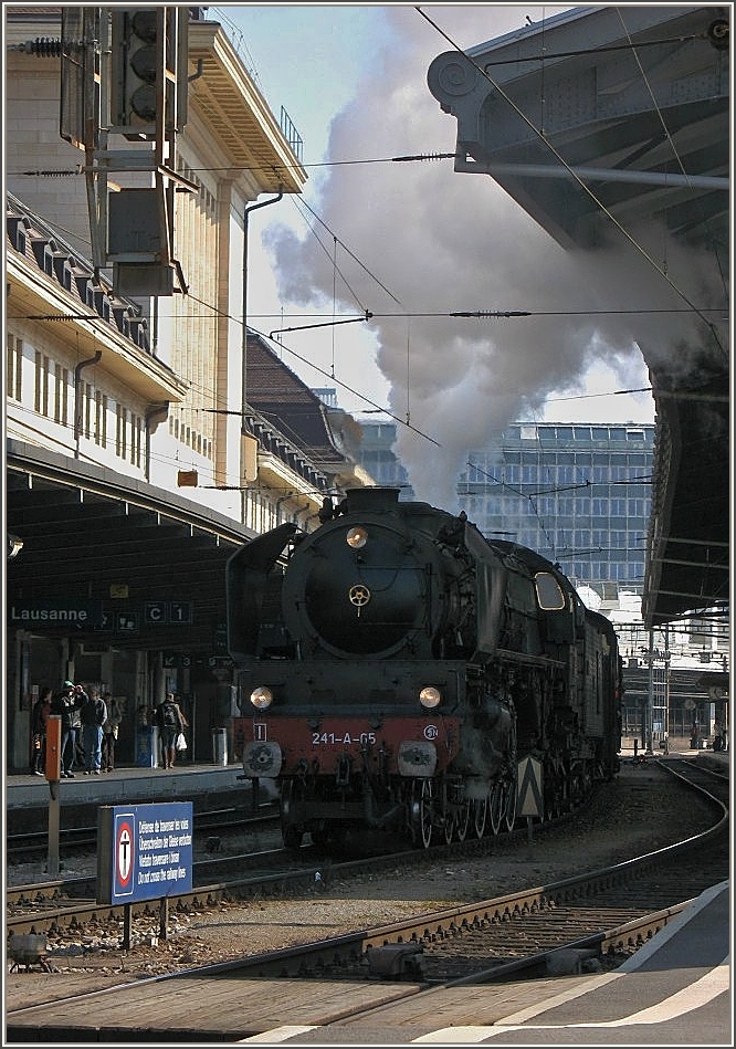 Die m�chtige 241-A-05 in Lausanne am 08.03.2008