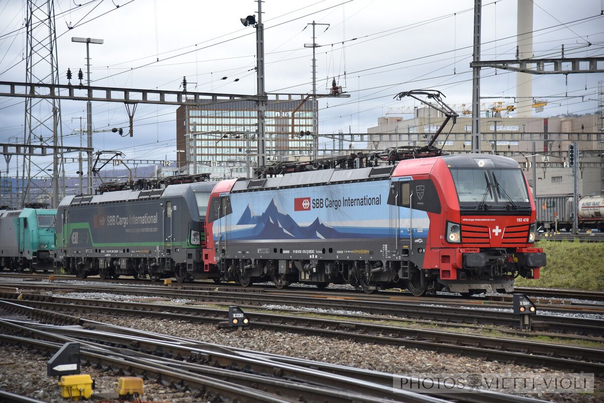 2019-01-08, SBB CFF FFS Cargo Triage de B�le
Locomotive �lectrique Siemens Vectron 
Br 193 470 [Freiburg]