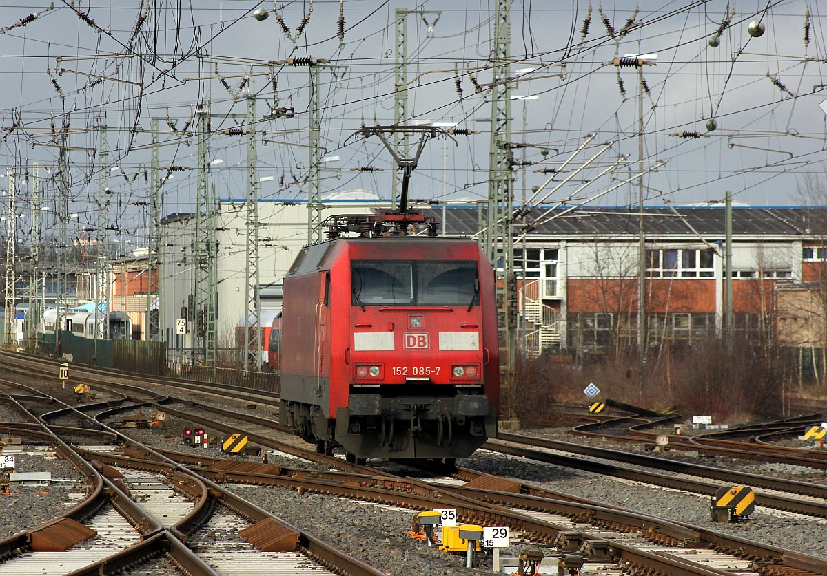 DB 152 085 auf dem Weg nach Kiel. Neumünster 25.02.2020