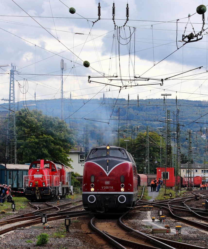 DB V200 116/1221 116-7 beim  abdieseln  während der Parade im Museum Koblenz-Lützel. 29.09.2012(üaV)