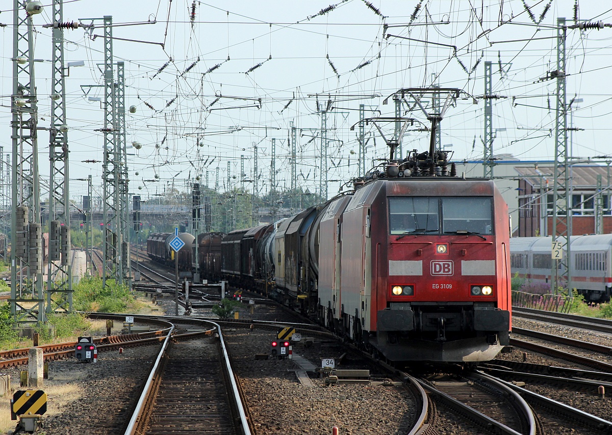 DBC EG 3109 und 3111 mit langem Gz Richtung Maschen Rbf. NMS 21.07.2018