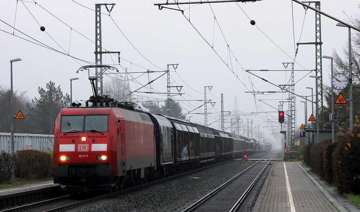 DBCSC EG 3113 mit nem Mischer auf dem Weg nach Dänemark. Jübek 07.12.18