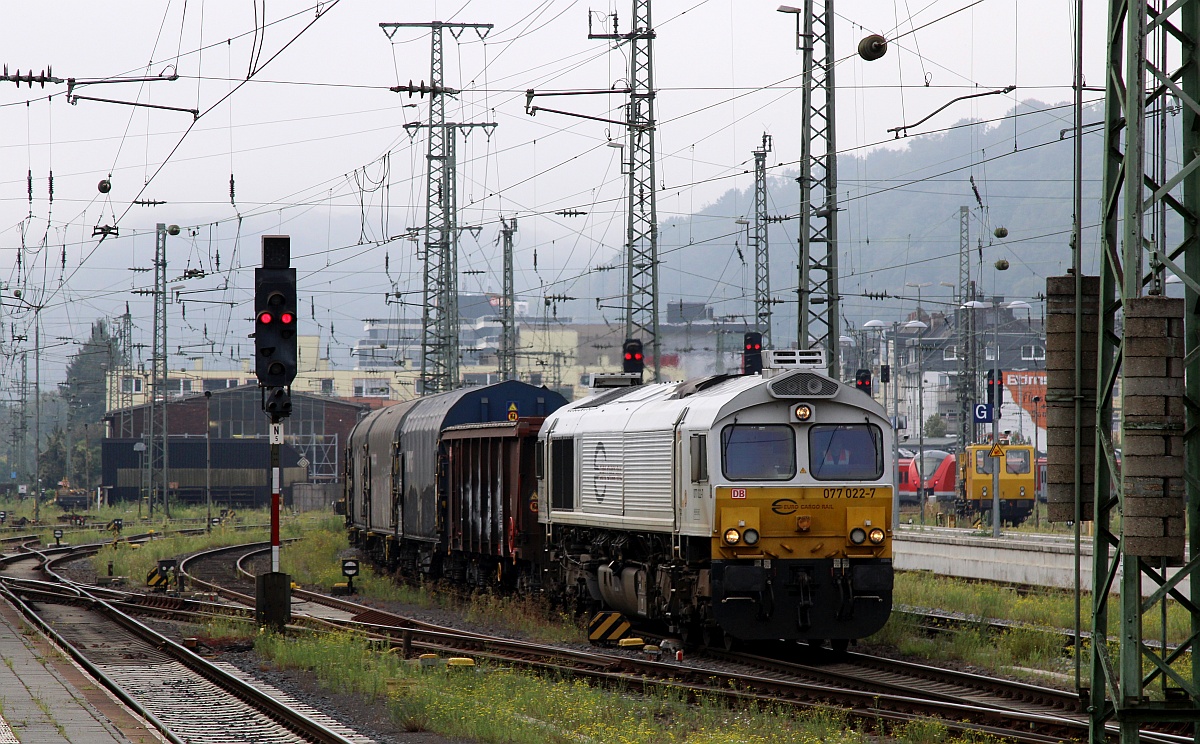 DB/ECR 077 022-7/REV/SSR9/30.08.17) mit Mischer. Koblennz Hbf 13.09.2021