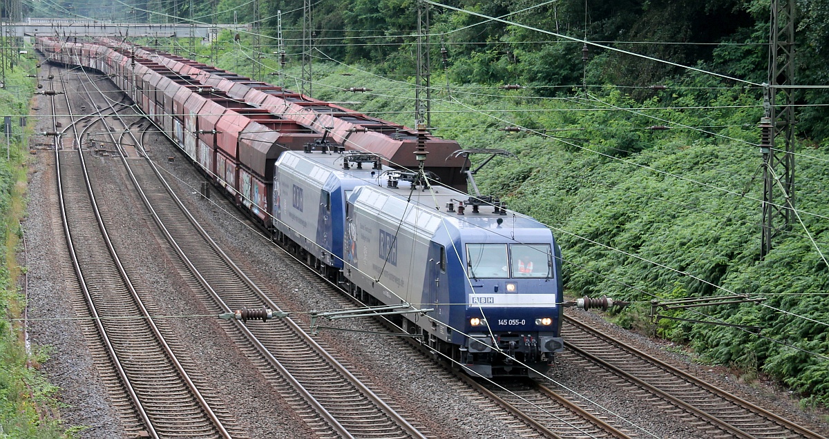 DB/RBH 145 055-0 + 145 063-4 Duisburg Lotharstra�e 8.7.2020 