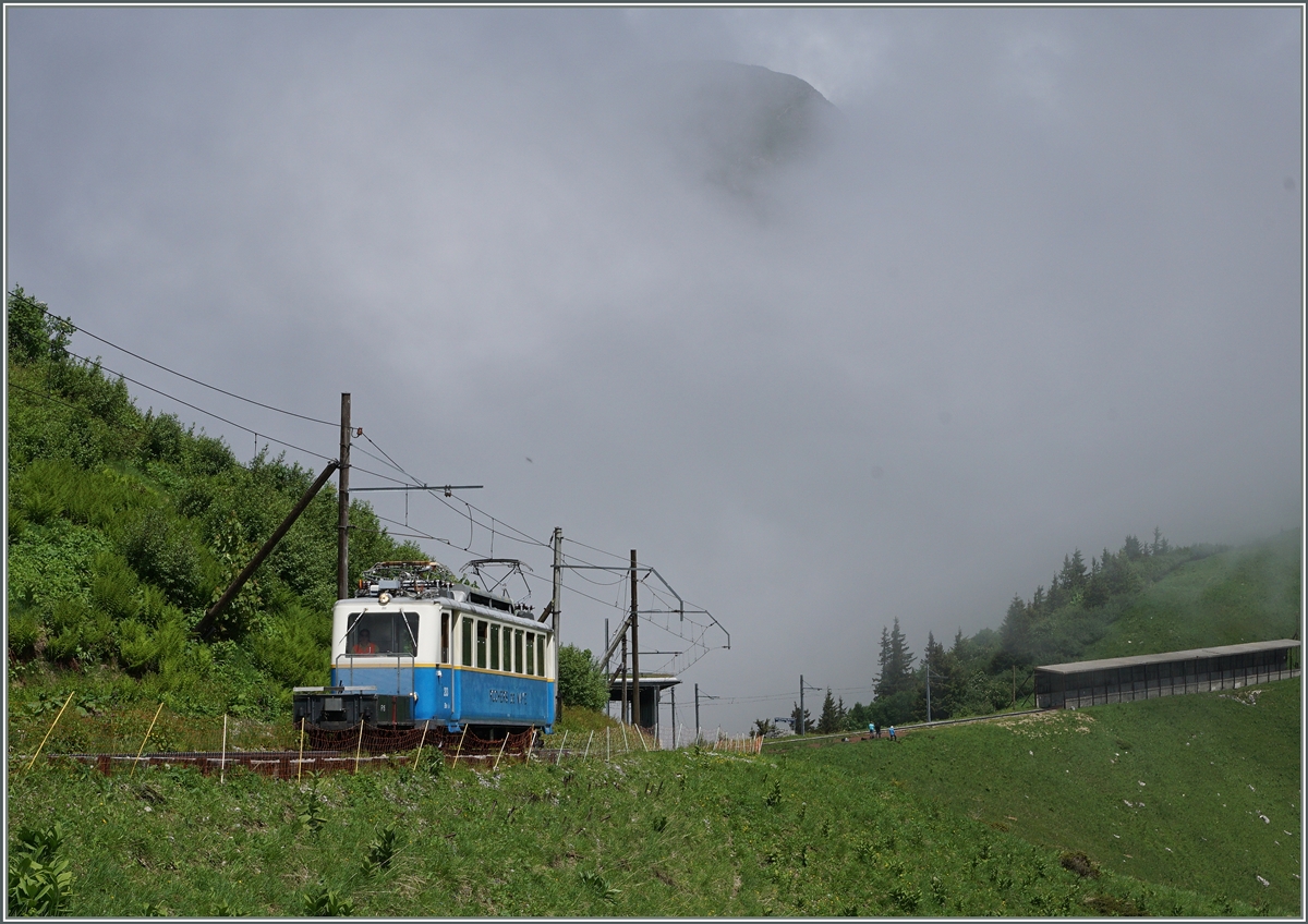 Der Bhe 2/4 203 zwischen Jaman und La Perche.
3. Juli 2016