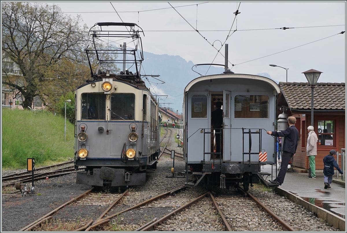 Der LLB ABfe 2/4 N� 10 in Blonay.
14. Mai 2016