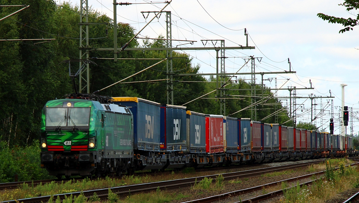 ELL/TXL 193 757-2 miz Lauritzen KLV gen Süden. Jübek 05.08.2022 