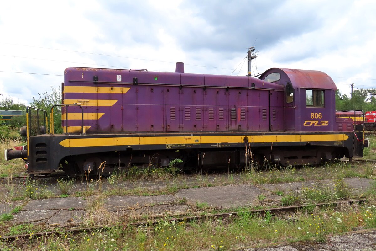 Ex-CFL 806 steht am 17 Augustus 2024 ins Retrotrain, das Eisenbahnmuseum in Saint-Ghislain der PFT-TSP.