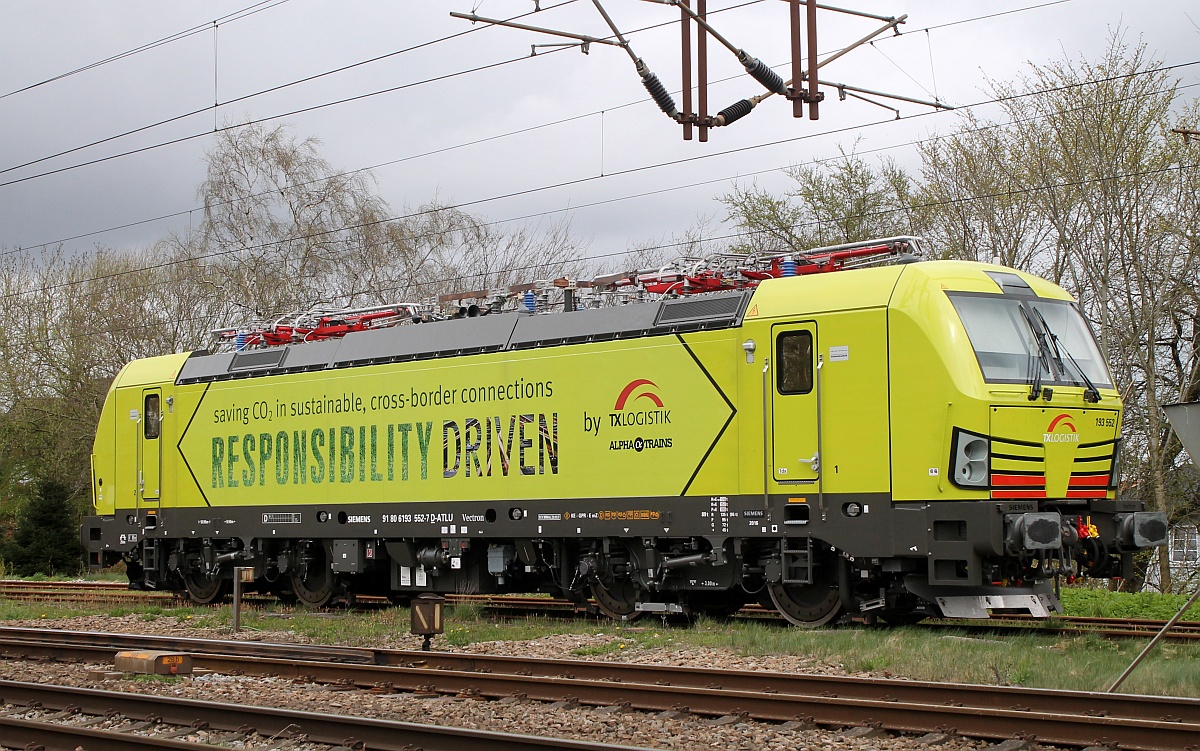 Frisch aus M�nchen-Allach...ATLU/TXL Mehrsystem-Vectron 193 552-7(REV/MMAL/23.01.17)  Responsibility Driven  abgestellt im d�nischen Pattburg/Padborg 14.04.2017