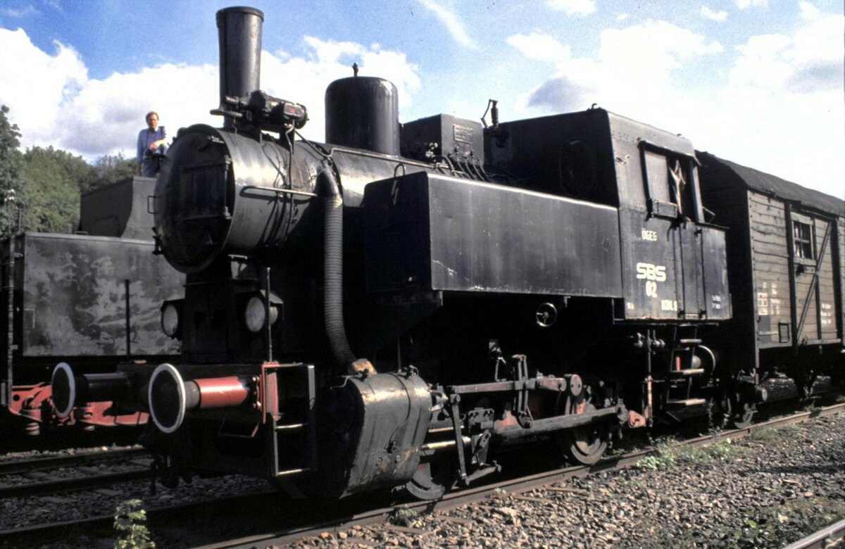 KDL 8 (Krigsdampflokomotive) Industriebahn SBS Hersteller WLF Baujahr 1944 in Hermeskeil im September 1992.