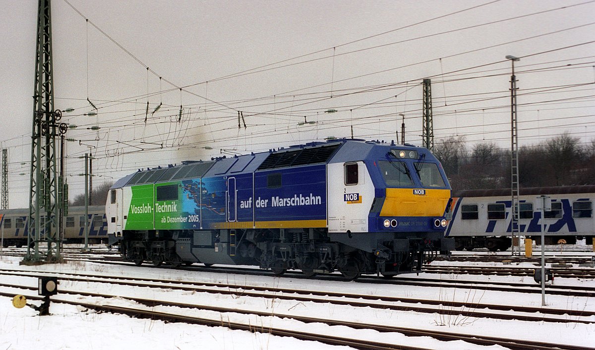 MaK DE 2700-09 im/am Bw Flensburg Peelwatt aufgenommen. 25.02.2005