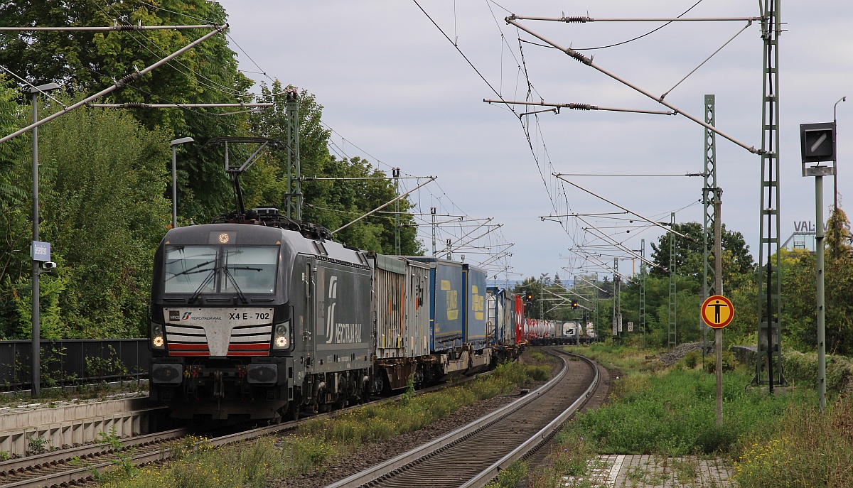 MRCE/Mercitalia Rail 193 702-8 mit langem KLV bei der Durchfahrt in Geisenheim aufgenommen. 16.09.2021