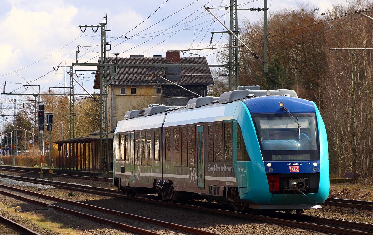NAH.SH/DB 648 104/604 als RE 74 nach Husum. 30.03.2022