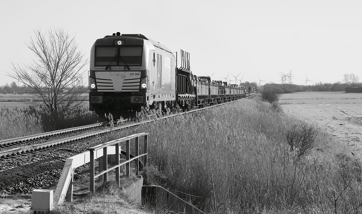 RAG 247 908 mit AZS nach Westerland. Bü Triangel 26.12.2021
