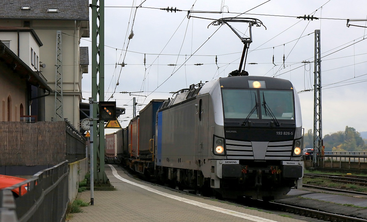Railpool 193 826-5 mit KLV. Rüdesheim 24.10.2023