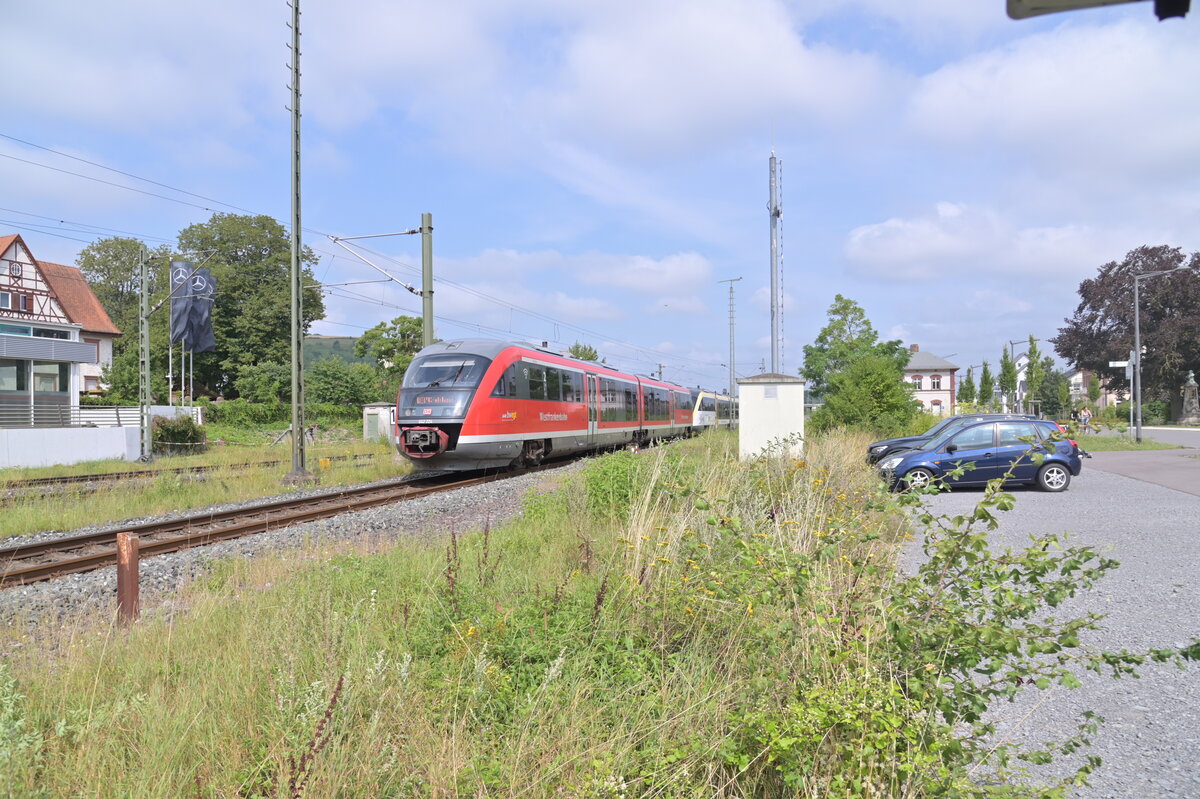 RE 87 nach Crailsheim verlässt Königshofen am 3.8.2024