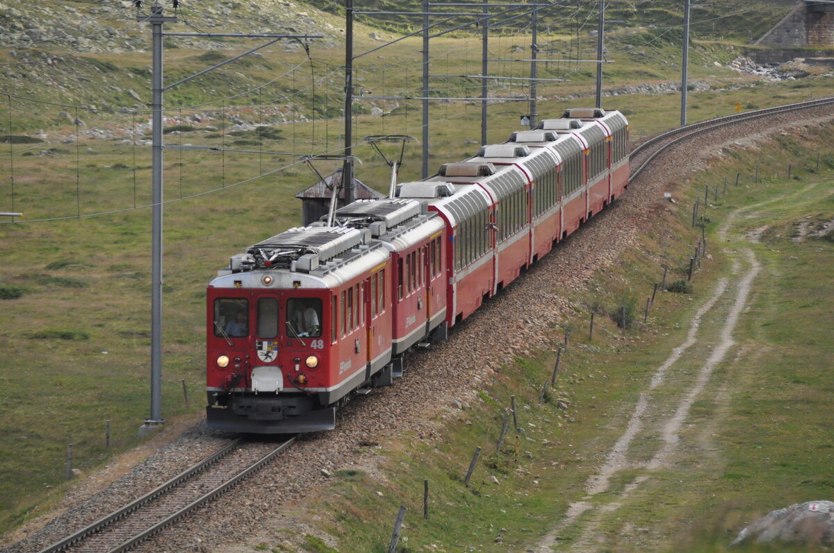 RhB ABe Nr.47 und 48 in Bernina Lagalp am 27.08.2009.