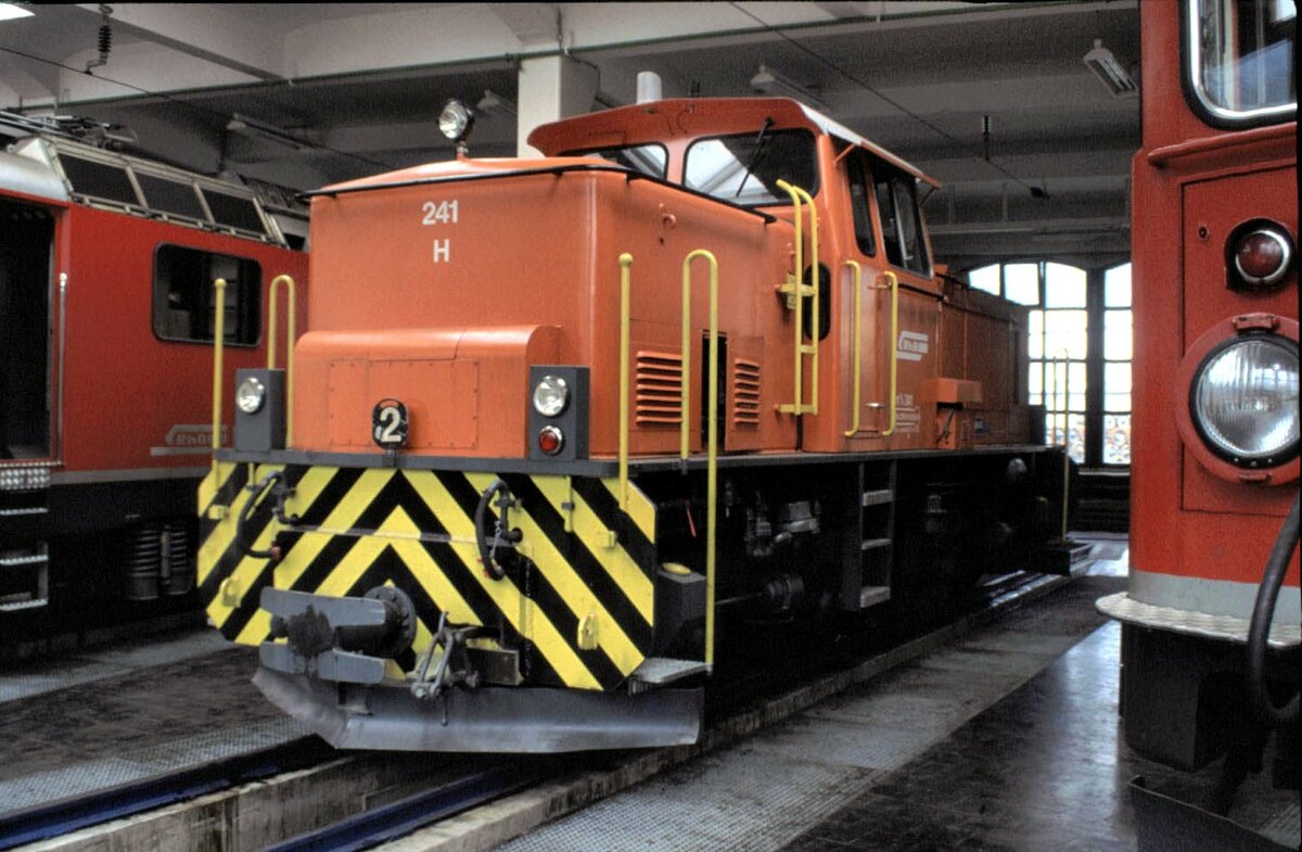 RhB Gm 4/4 Nr.241 in Landquart im August 1990.