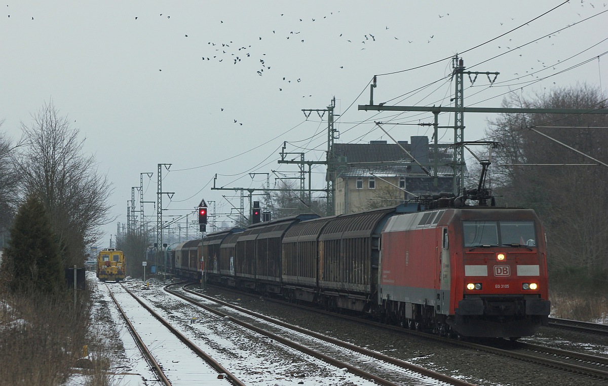 RSC EG 3105 mit G�terzug in J�bek. 12.02.2017