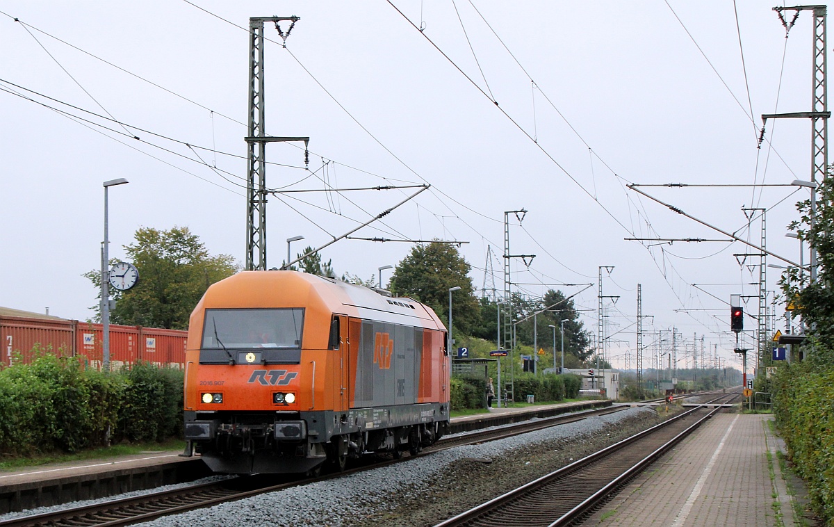 RTS 2016 907-5 solo auf dem Weg nach Pattburg/DK. Jübek 04.10.2021