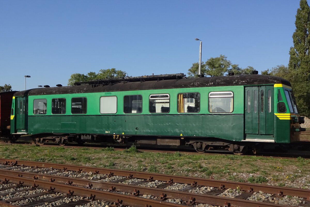 Schienenbus 554.11 steht am 21.September 2019 in Mariembourg bei der CFV3V während das 50.Jahresjubiläum. Diese Reihe wurde 1971 in die Reihe 46 umnumeriert.