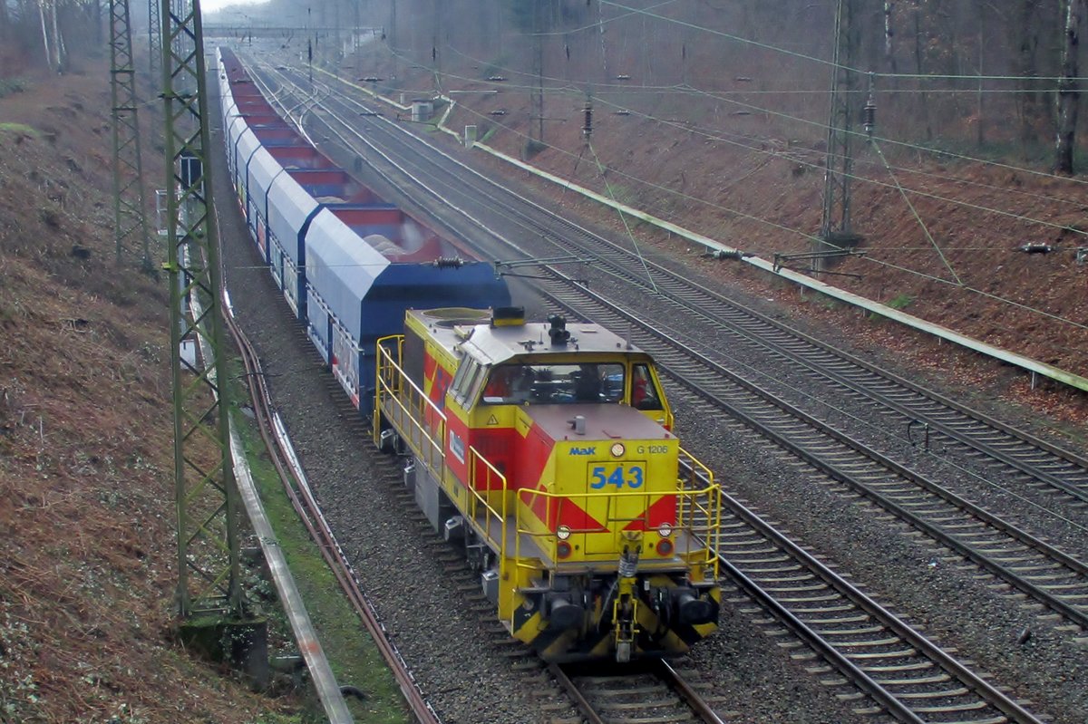 Thyssen 543 passiert am 30 Januar 2018 der Duisburger Universität. 