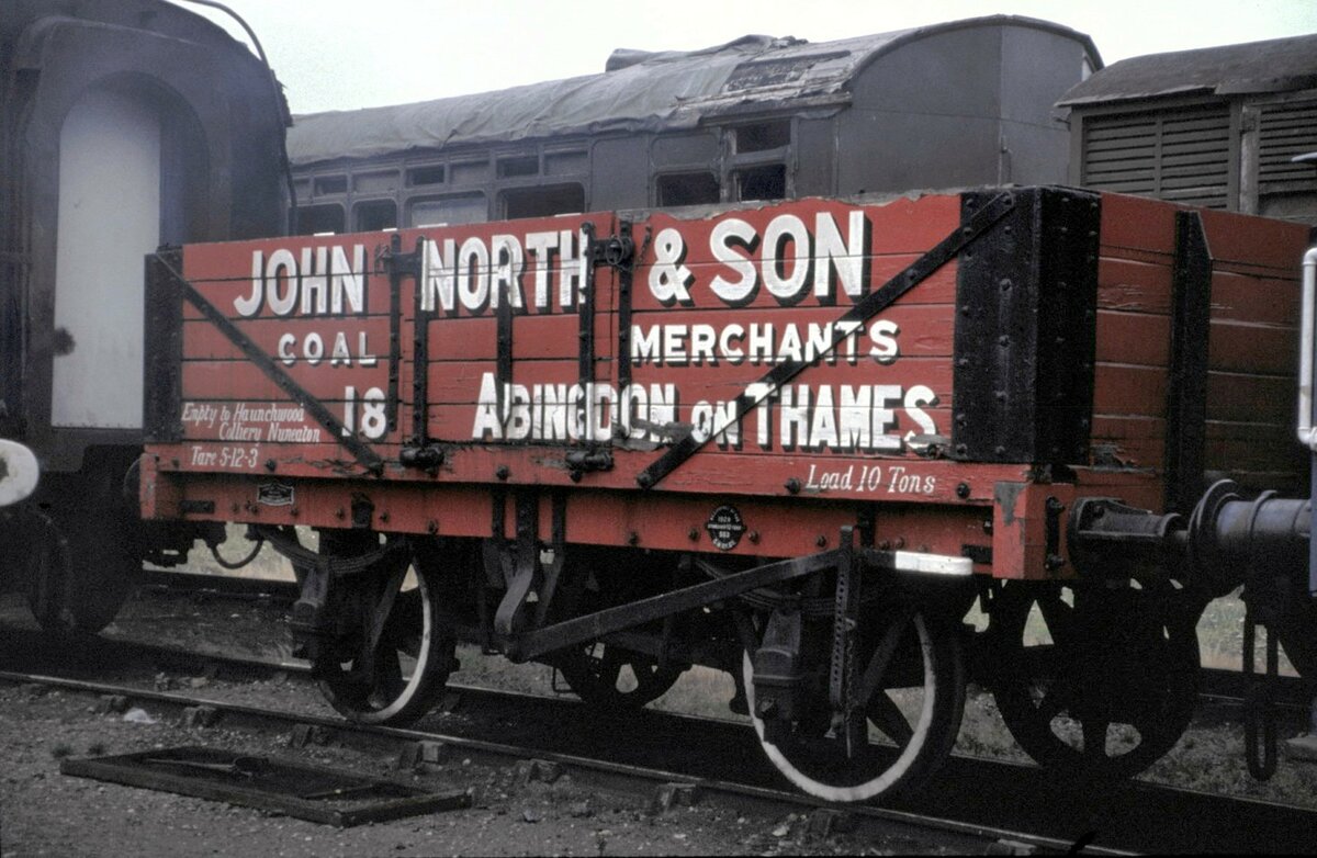 UK GWR G�terwagen ofener historischer Kohlewagen von John North & Son im Eisenbahnmuseum Didcot im August 1991.