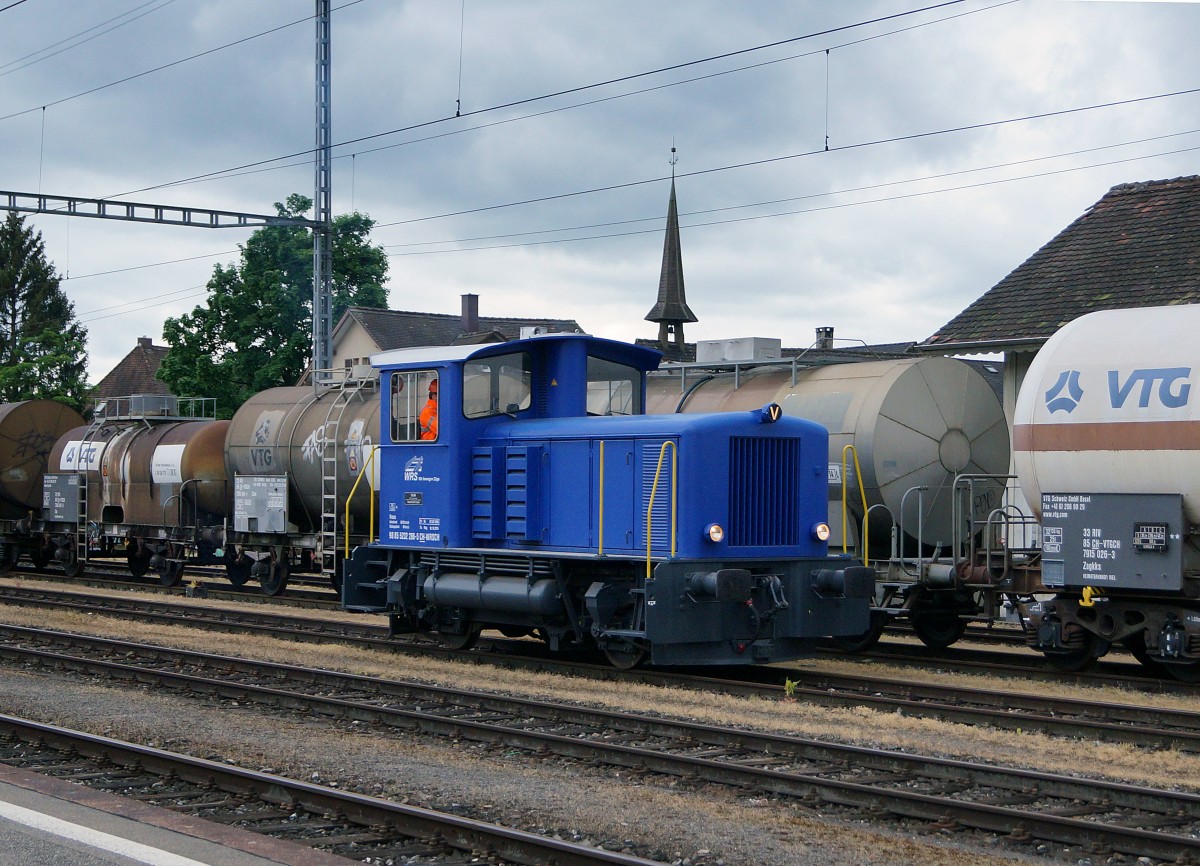 WRS/SBB: WRS 98 85 5232 286-5 CH-WRSCH (ehemals SBB Tm IV) in Herzogenbuchsee am 19. Mai 2015.
Foto: Walter Ruetsch