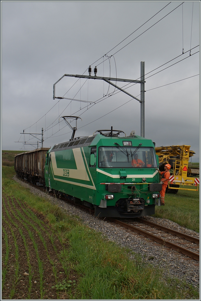 Zuckerrübenverlad auf der freien Strecke bei Mauraz.
15. Okt. 2014