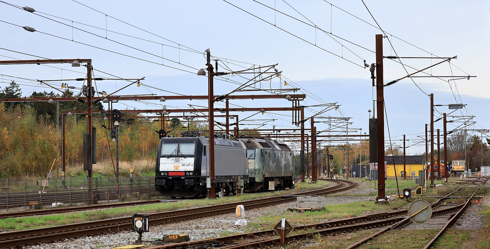 BEACON/VIKING RAIL 185 417-4 abgestellt in Pattburg/DK. 20.10.2024