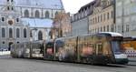 Stra�enbahn / Stadtverkehr;  Augsburg;  CF 8 CityFlex Nr.877 am Ulrichsplatz in Augsburg am 15.03.2013.