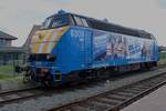 Am 6 Juli 2024 steht InfraBel 6309 in Baasrode Noord während ein Ausstellung.