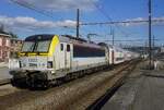 Am 21 Mai 2026 schiebt NMBS/SNCB 1832 ein IC nach Verviers und Eupen aus L�ttich-Guillemins aus.