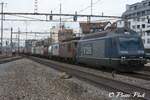 Français  Re 465 010 [Mont Vully]  Ici à Thun  Le 04 Avril 2018    Allemand  Re 465 010 [Mont Vully]  Hier in Thun  04.