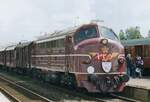 Sonderzug mit Fahntrager MY 1101 steht am 23 Mai 2004 in Randers.