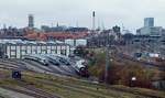Hier mal ein Blick auf das IC4 Werk in Aarhus sowie auf den Einfahrtbereich des Aarhuser Bahnhofes, mit dabei sind einige IC4 eine KöF II und zwei Litra MZ's.