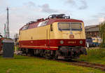 Die 120 004-7 im Farbdesign wie bei Ablieferung (1980), ex DB 752 004-2 am 30.10.2017 im DB Museum Koblenz.