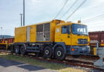   Zweiwegefahrzeug MAN 35.414 mit Scheinenschwei�anlage (Schlatter Abbrennstumpfschweissanlage), Schweres Nebenfahrzeug Nr.