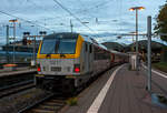 Sie hat uns von Lüttich-Guillemins nach Aachen Hauptbahnhof geschoben, die NMBS/SNCB HLE 1913 hat am frühen Abend des 21 Oktober 2025 mit dem euregioAIXpress - S 41 (S-Zug), von