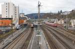   Blick auf den Hauptbahnhof Siegen am 10.01.2015 von der Freudenberger Stra�e.