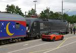 BAHN TOURISTIK EXPRESS  BTE AutoReiseZUG Hamburg - Lörrach  FERIENZEIT REISEZEIT  Impressionen  vom Autoverlad in Lörrach am 5.