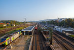   Blick auf den Bahnhof Weil am Rhein, von der neuen Straßenbahnbrücke in Richtung Haltingen bzw.