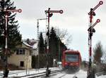 650 322 bei der Ausfahrt aus Illertissen in Richtung Süden am 20.01.2014.