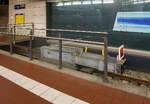 Prellbock der Stadtbahn Bonn am 16.05.2022 im End-Bahnhof Siegburg/Bonn.
