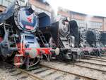 Achtes Dampfloktreffen in Dresden Altstadt; von links: 498 104; 475 111; 50 3501 und 01 2118-6 am 15.04.2016.