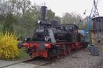 T3 mit Tender: 89 6009 steht am 7 April 2018 ins Bw Dresden-Altstadt w�hrend das Dresdner Dampfloktreffen.