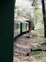 Fahrt mit der 99 1762-6 im Lößnitztal am 12.04.2016.