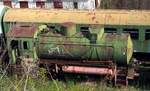 Dampfspeicherlok auf dem Sammelgleis vom Sächsischen Eisenbahnmuseum in Chemnitz am 19.04.2012.