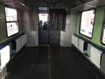 Inneneinrichtung eines Stuttgarter Steuerwagens im Design OFV/DBM am 05.05.17     Blick auf das Mehrzweckabteil.
