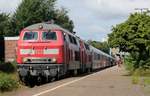 218 307 und 380 kamen dann wegen dem Br�ckenunfall mit gut 20min Versp�tung in Husum an.